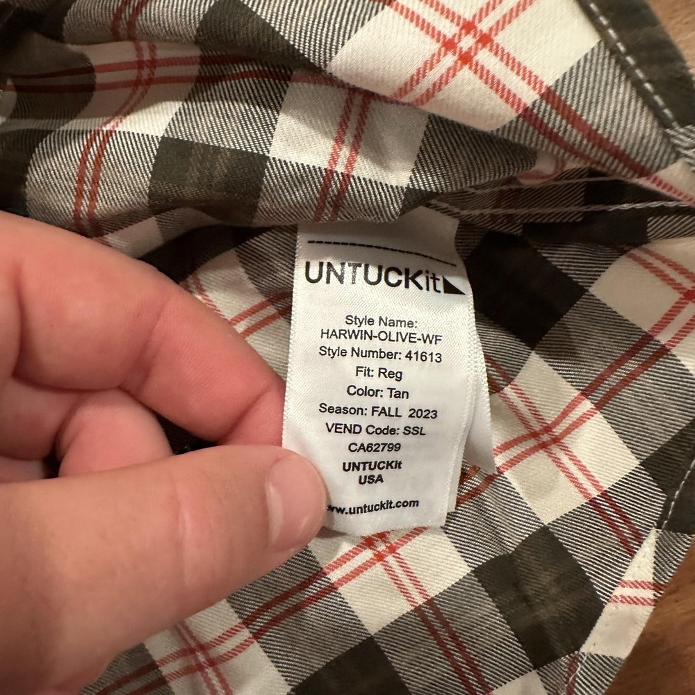 UNTUCKit Shirt Mens XL Multicolor Plaid Harwin Wrinkle Free Button Front Cotton - Picture 6 of 9